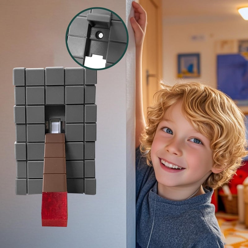 EumbHoa Pixel Block Light Switch Cover Plate, Lever Gangs Toggle, Screws Panel Cover, 3D Gaming-Style Wall Decor, Gaming Bedroom Decorations, Gifts for Kids Fans (Single Toggle Cover) - Image 5